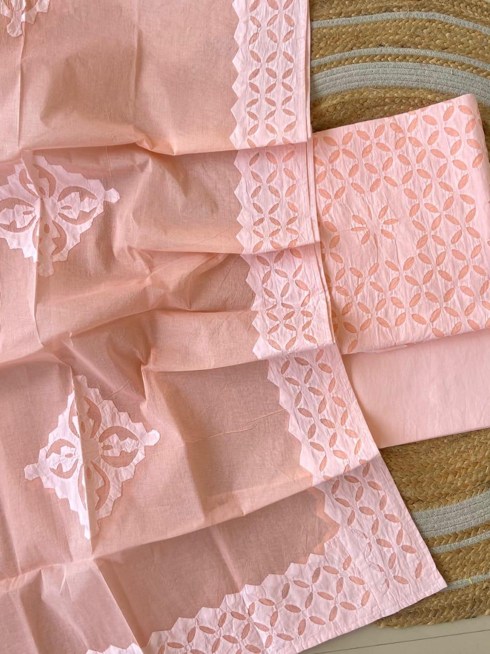 Applique Work Dress Meterial Cotton with Organdy Cotton fabric Best Quality Soft fabric