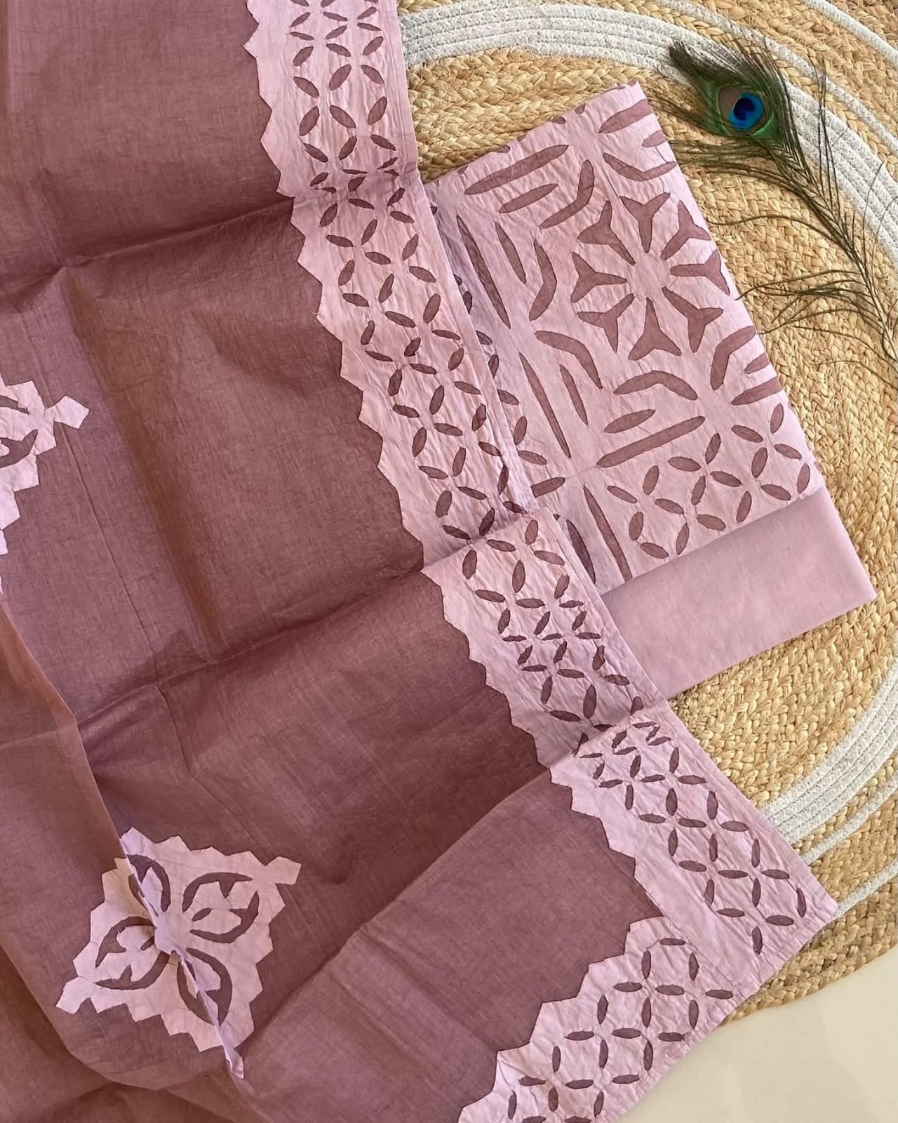 Applique Work Dress Meterial Cotton with Organdy Cotton fabric Best Quality Soft fabric

Top fabric 2.5 meter
Dupatta 2.5 meter
Bottom fabric 2.5 meter
