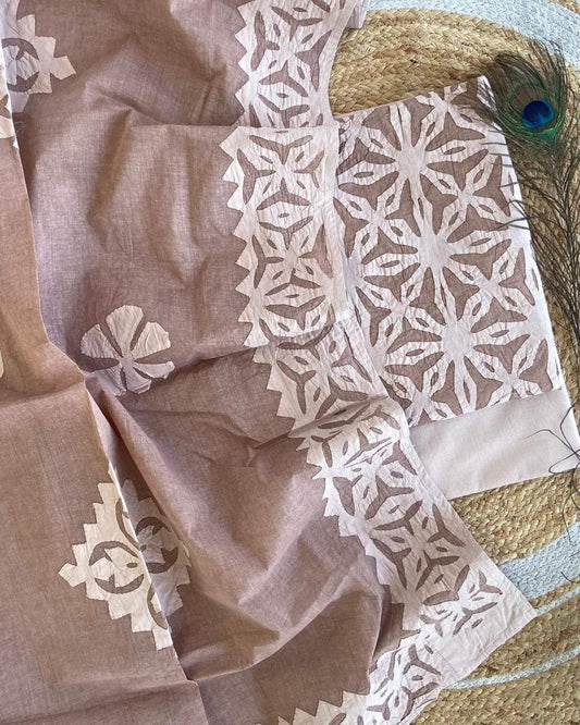 Applique Work Dress Meterial Cotton with Organdy Cotton fabric Best Quality Soft fabric