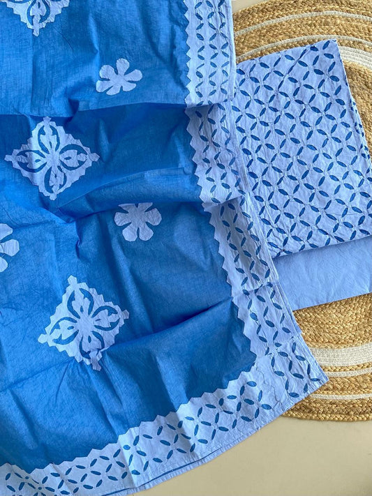 Applique Work Dress Meterial Cotton with Organdy Cotton fabric Best Quality Soft fabric