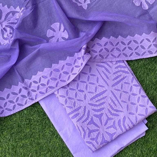 Applique Work Dress Meterial Cotton with Organdy Cotton fabric Best Quality Soft fabric
